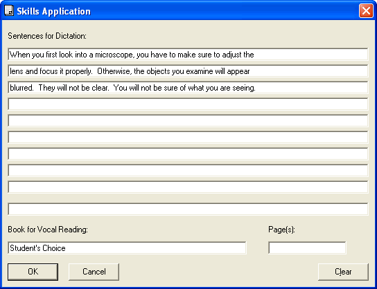 [Skills Application Window Image]